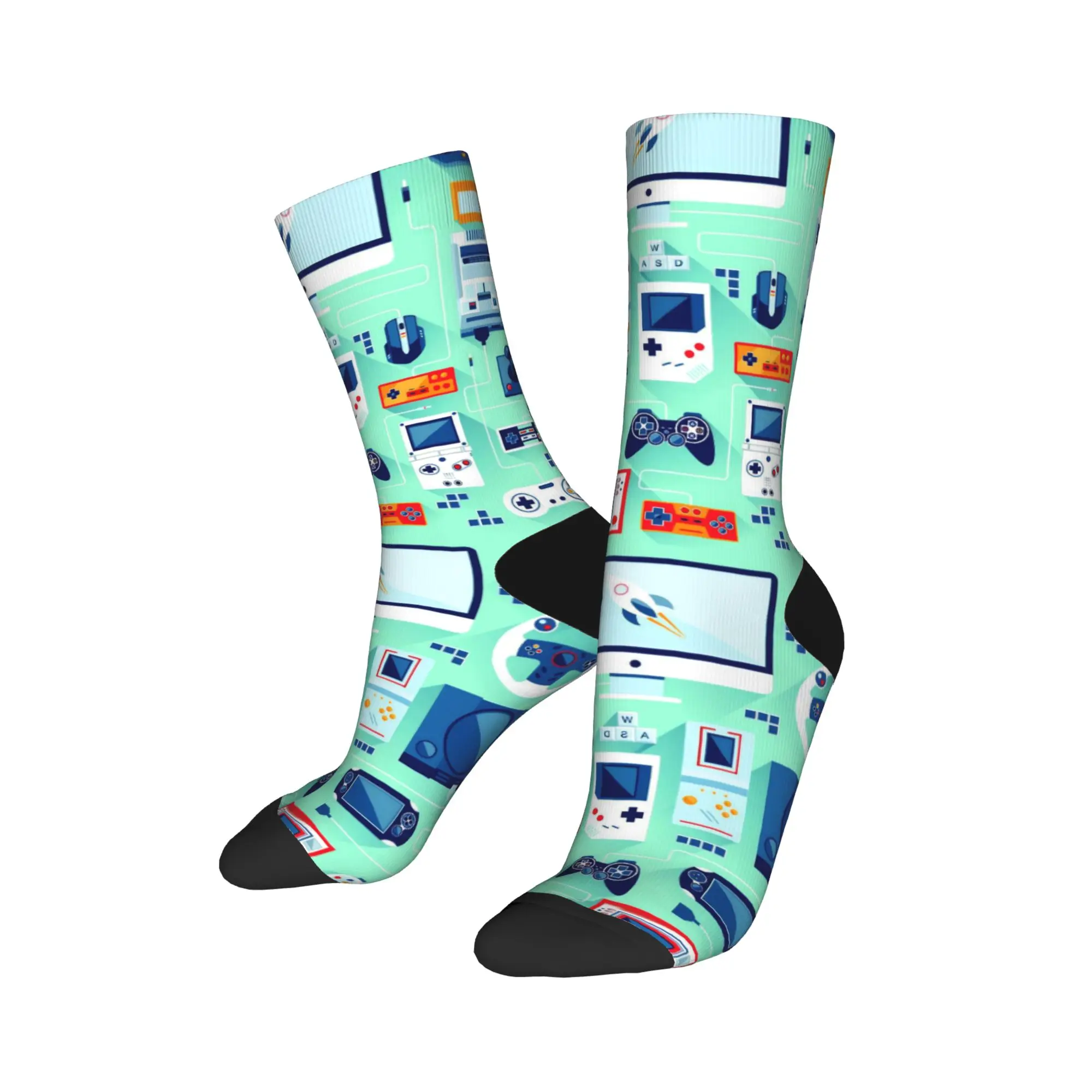 New Men's Socks Harajuku Games Console Handheld Sock Polyester  Graphic Women's Sock Spring Summer Autumn Winter