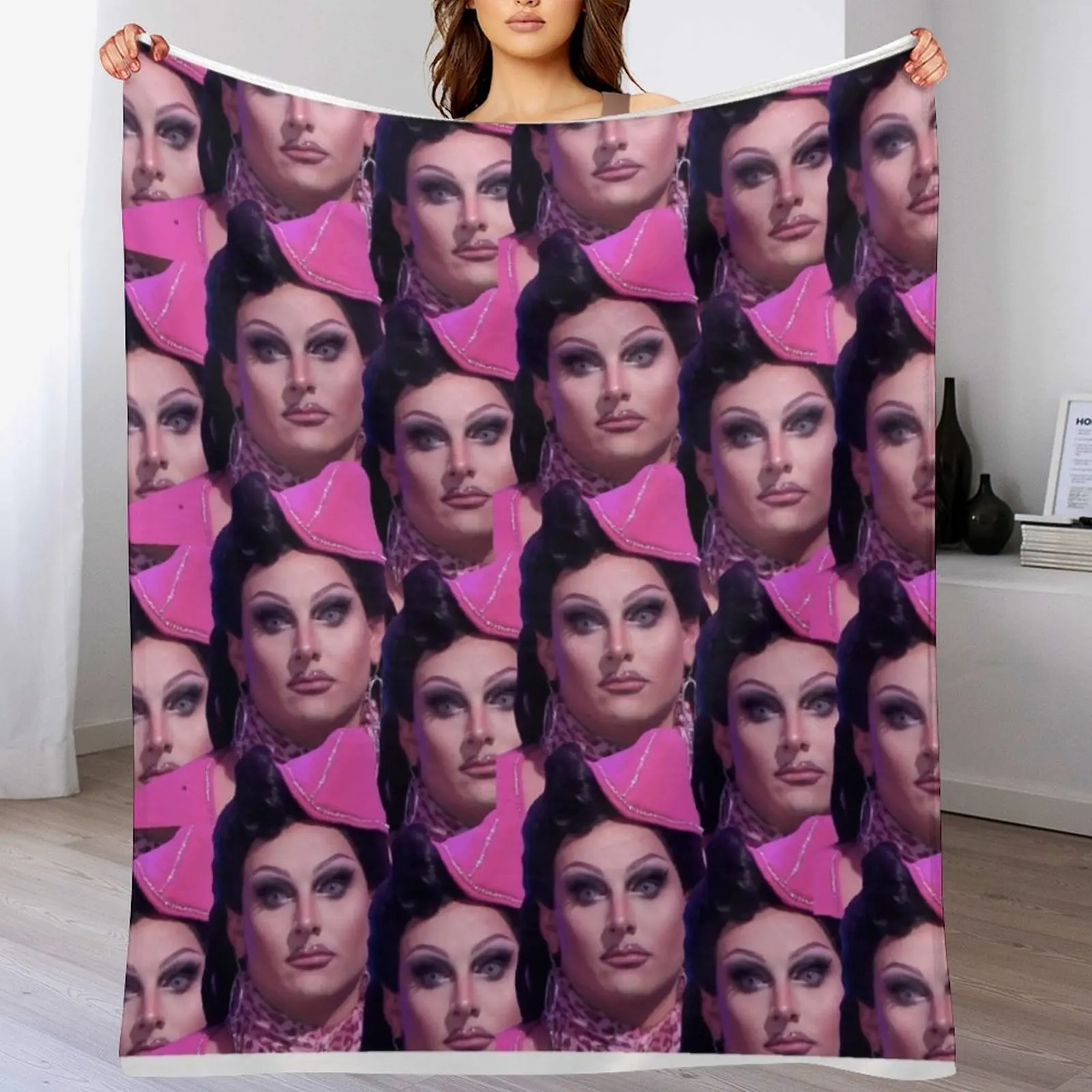 Jan Face Crack Meme Design Throw Blanket Stylish Warm Blanket for Living Room Bedroom