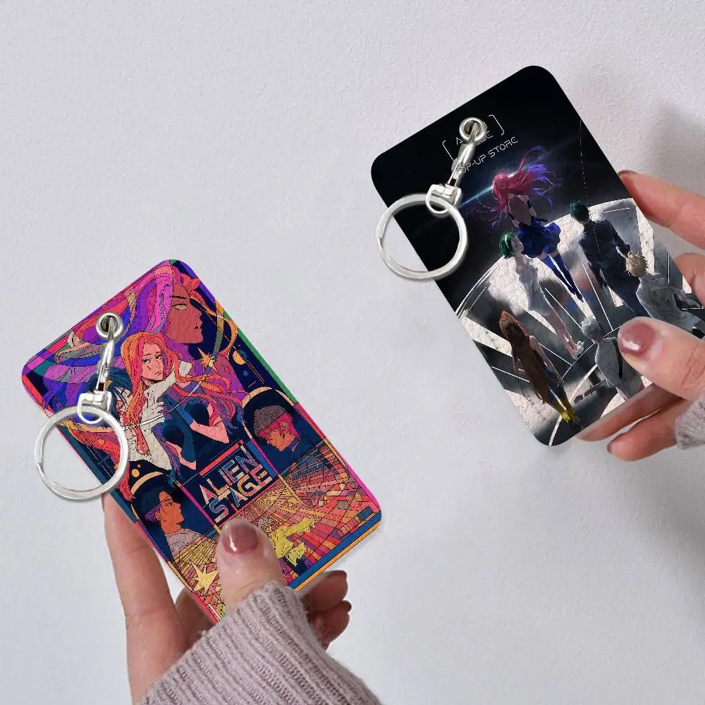 

Game A-Alien Stage-Sua And Mizi Versatile Leather Card Holder Compact Keychain Wallet For All Small Cards