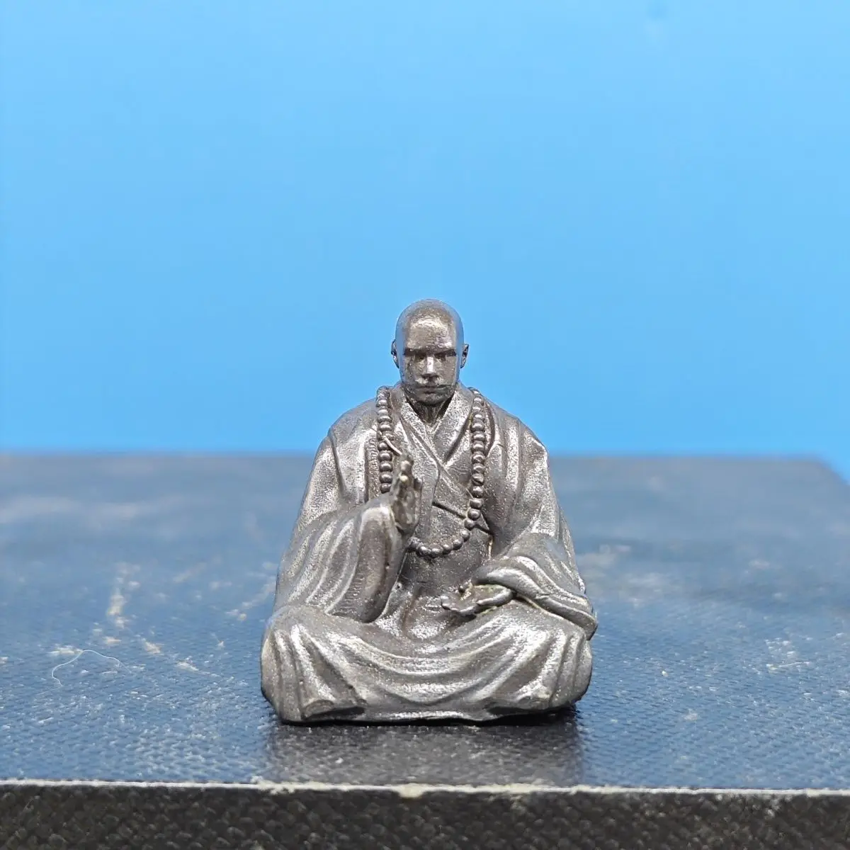 

Vintage Solid Brass Amitabha Monk Statue - Zen - inspired Tea Pet & Desktop Decor, Ideal for Bonsai Landscape, Collectible Art