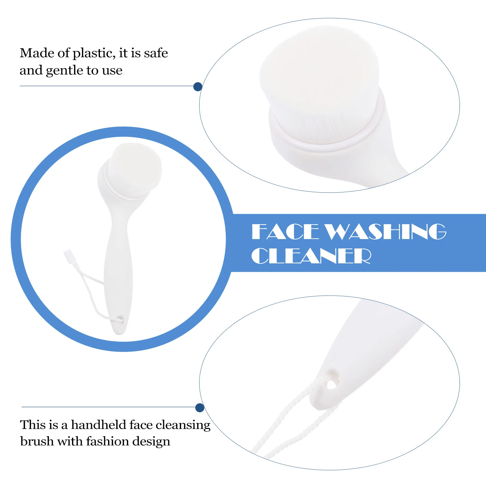 Plastic Face Brush Tool Handheld Manual Facial Cleanser for Refreshed and Facial Cleansing Brush Face Washing Cleaner