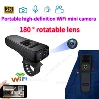 HD WiFi Mini Camera  2K IR Night Vision Police Video Recorder 180° Rotatable Lens Portable Back Clip Outdoor Sport IP Camcorders