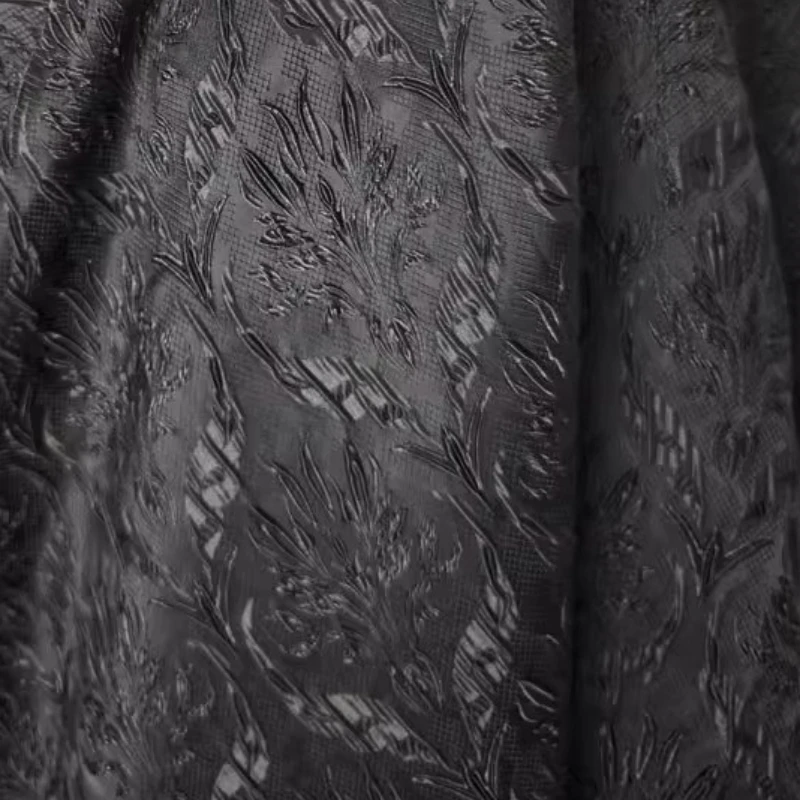 

Black Palace Style Jacquard Textured Suit Dress Stage Designer Creative Fashion Curtains Fabric Handmade Sewing Home Decoration