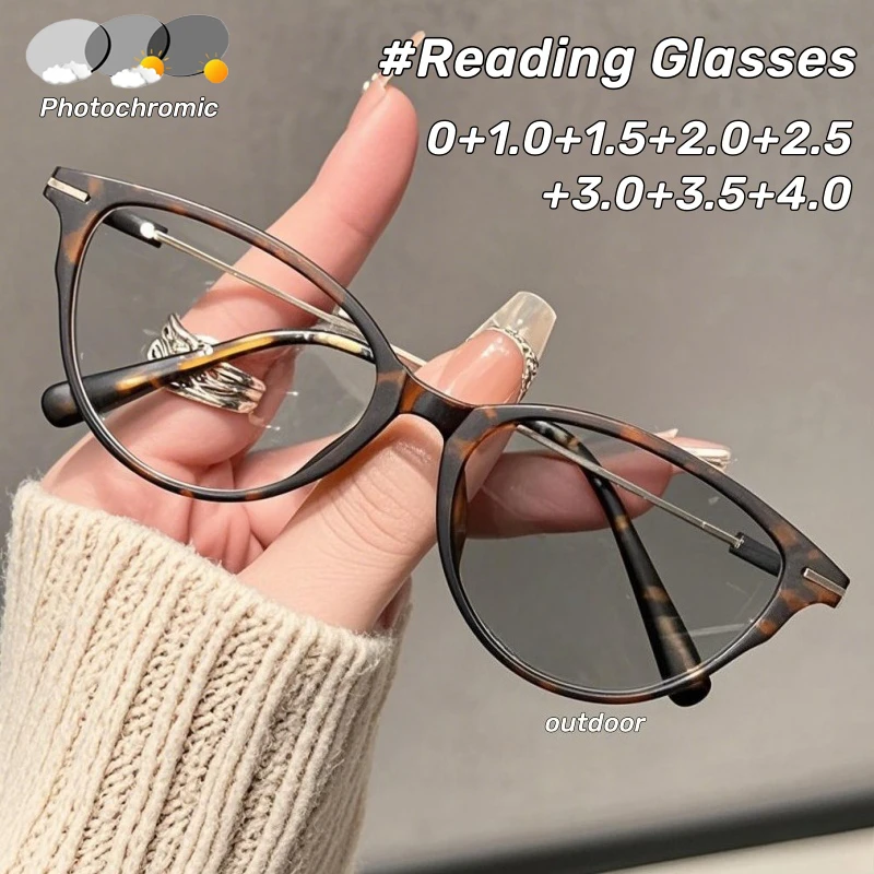 Fashion Large Frame Gradient Colour Women's Presbyopia Glasses Anti-blue Light Personalized High-definition Reading Glasses