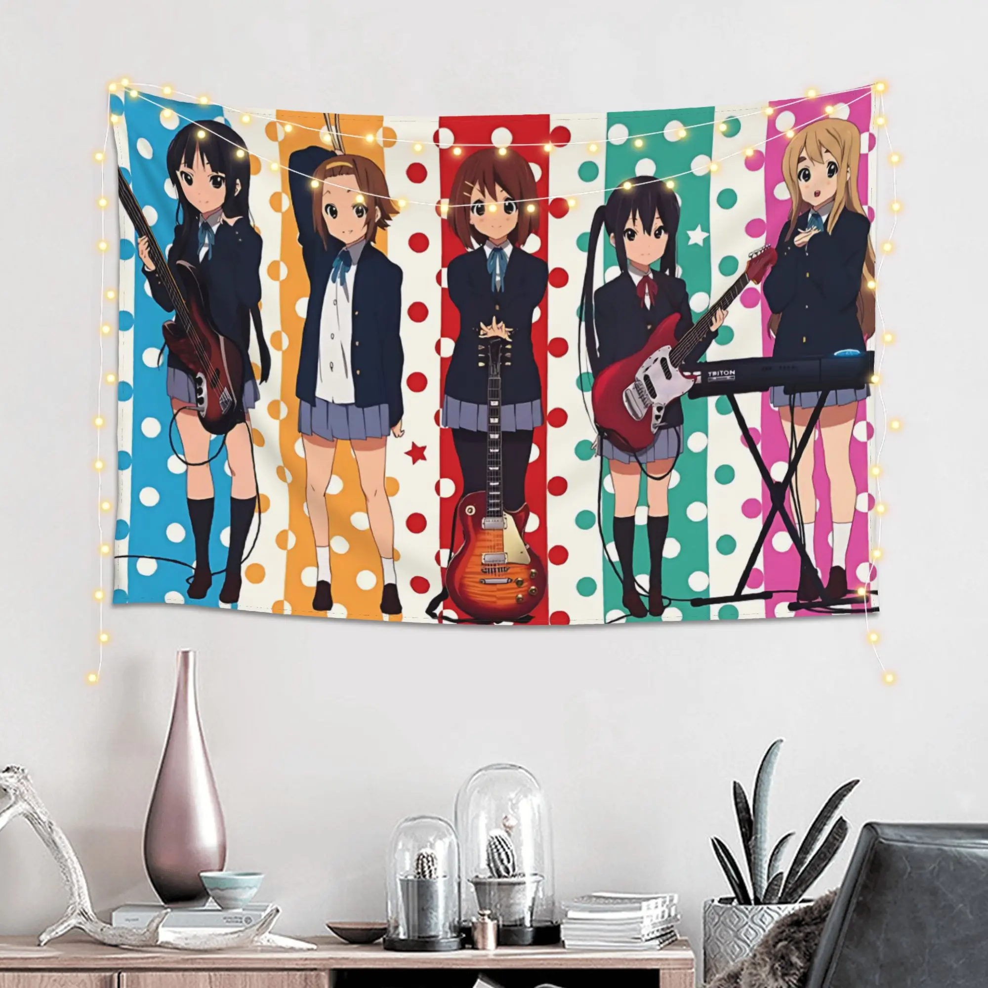 Colorful Anime Girl Customized Tapestry Bedroom Decoration  Wall Hanging Blanket Tapestry Cool Stuff For Room