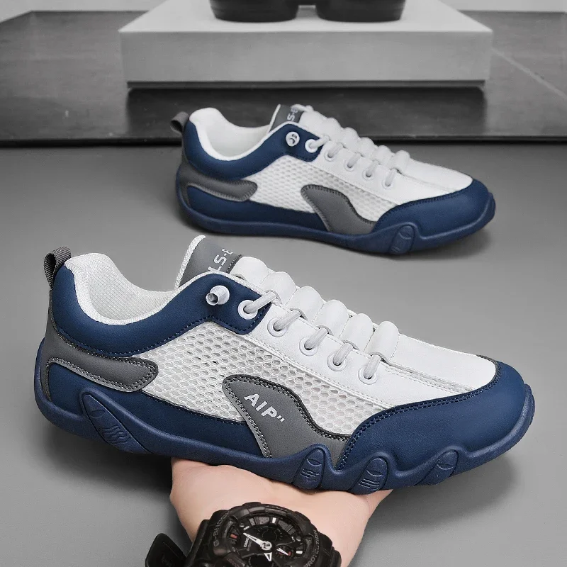 

2025 Men's shoes hollow out breathable loafers casual fashionable sports running shoes outdoor walking training tennis shoes