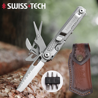SWISS TECH 11 in 1 Mini Multitool EDC Outdoor Camping Survival Multi-function Tools with Scissors Screwdriver Multi Tool