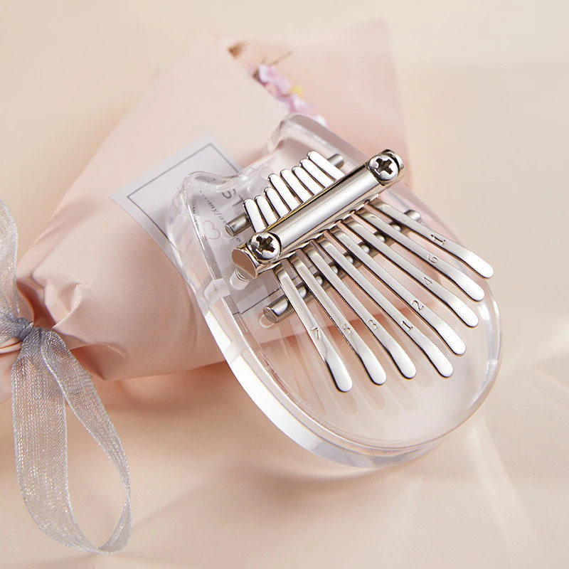 8 Key Kalimba Thumb Piano Gifts For Kids Beginners Music Lovers Players,Cute Instrument Pendant Keychain Accessories