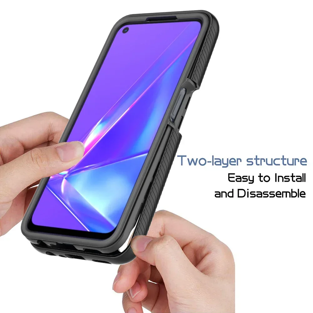 Hybrid Full Body Phone Case for OPPO A78 A 17 57 77 57 95 74 16 54 55 12 94 Reno 8 7 6 Lite Crystal Clear Rugged Protect Cover
