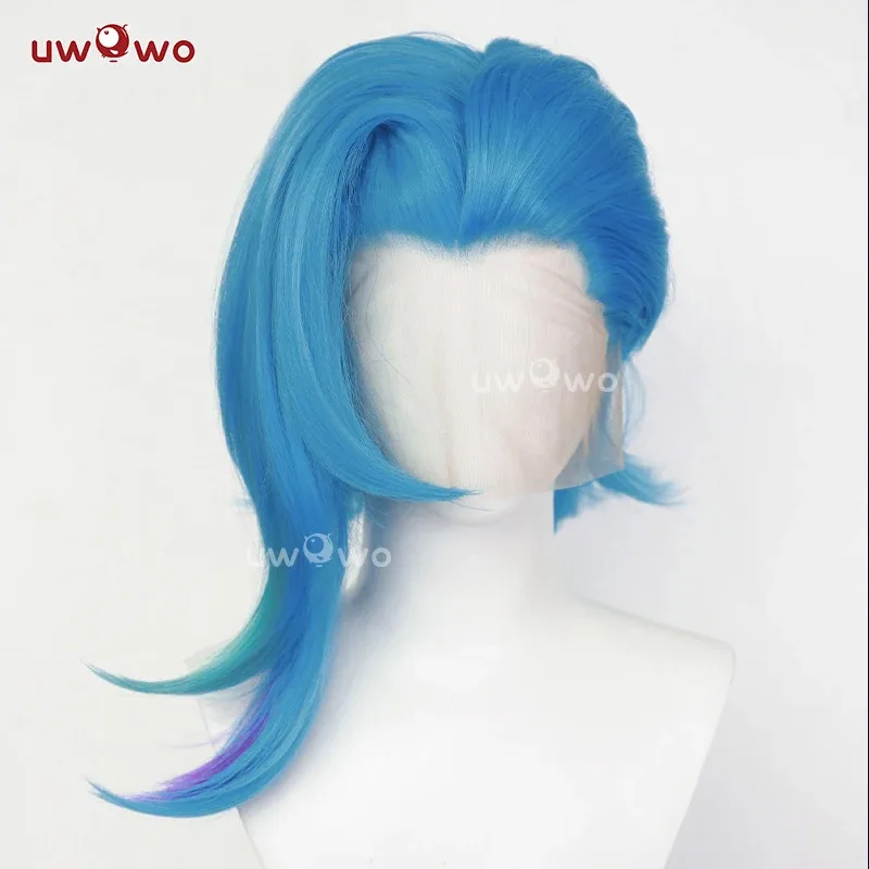 

LQUWOWO Jinx Wig Game LOL: Arcane2 Fractured Jinx Cosplay Costume Wig Long Lace Wig Blue Hair Heat Resistant