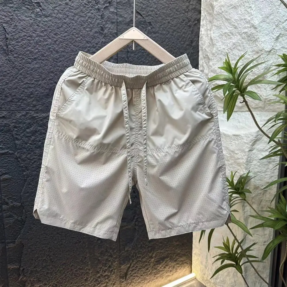 شورت صيفي شبكي للرجال، خفيف وفضفاض، كاجوال، رياضي متعدد الاستخدامات، مناسب للشاطئ، بتصميم شبابي نشط