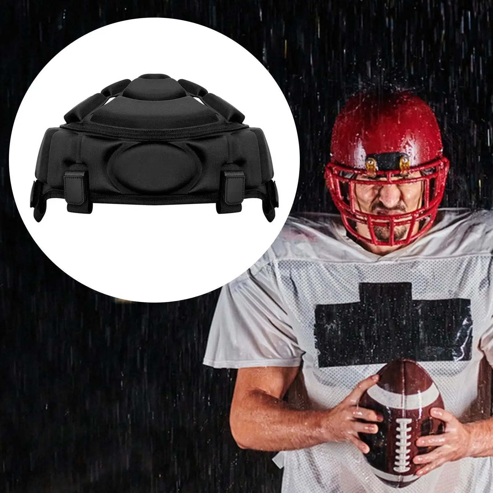 

Rugby Helmet Breathable Adjustable Non Slip Lightweight Soft Shell Scrum Cap