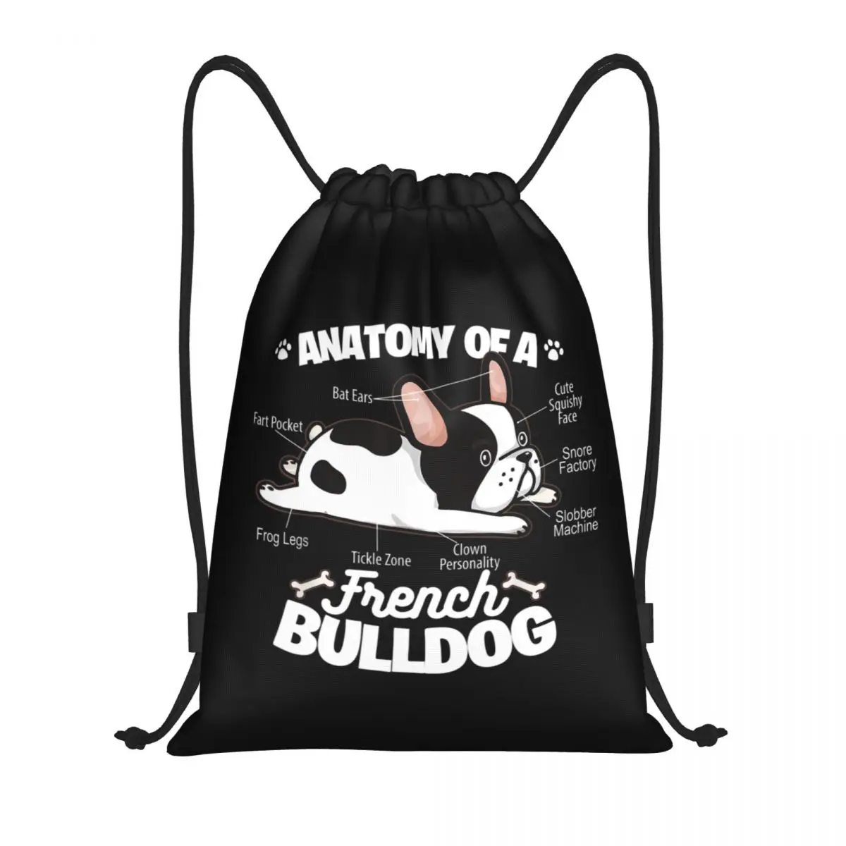 

Anatomy Of A French Bulldog Drawstring Backpack Women Men Gym Sport Sackpack Portable Pet Animal Dog Shopping Bag Sack