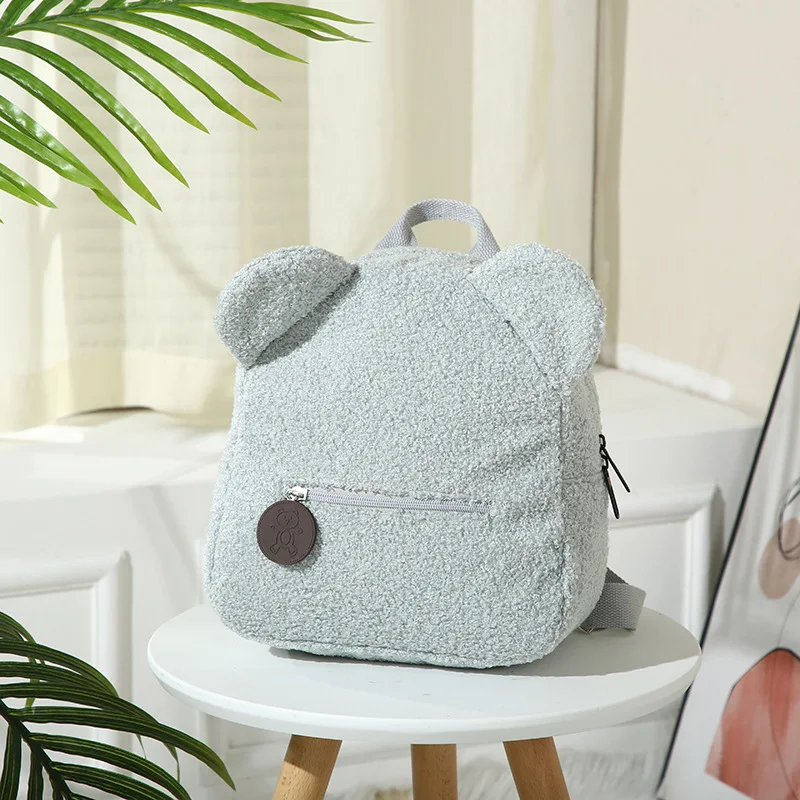 NONE Niedlicher Bär Plüsch Rucksack bestickt Name Herbst Winter Kinder Outdoor Umhängetaschen individuelle personalisierte Kinder Geschenktaschen 6