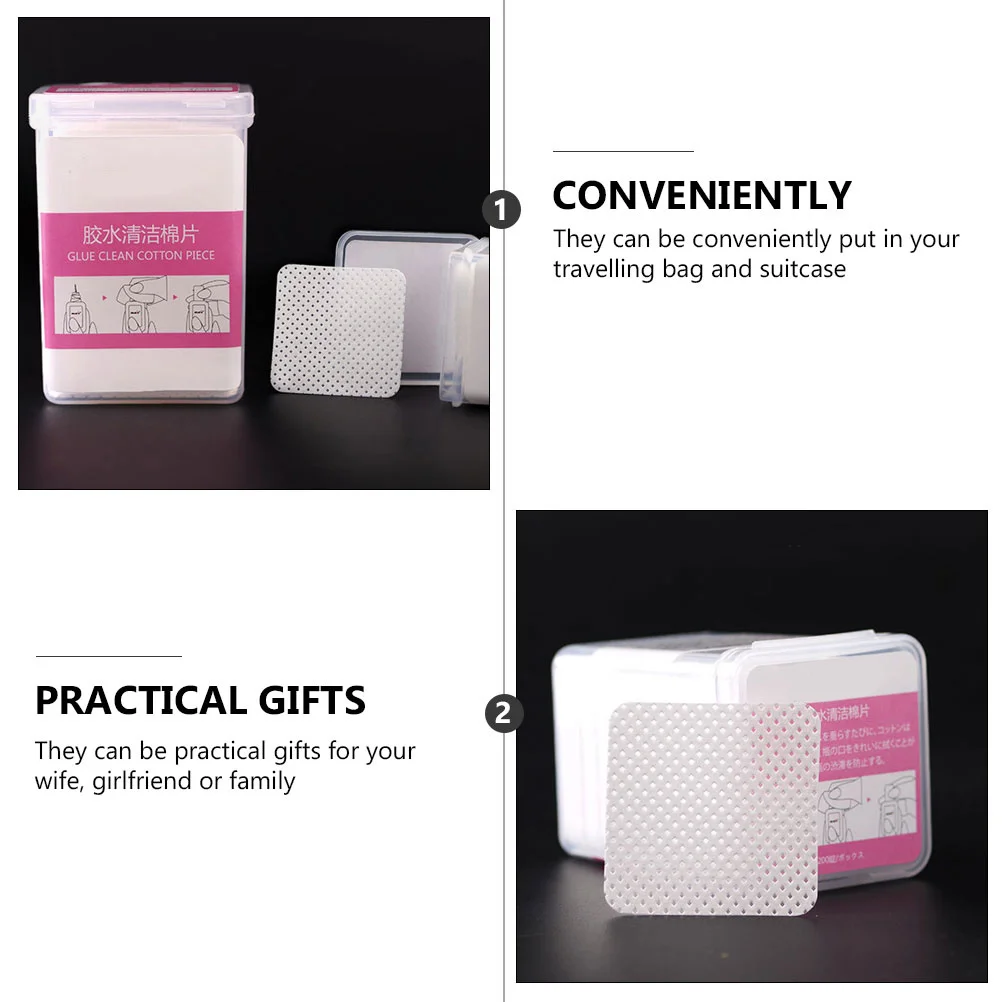 Lash Glue Cleaning Pads Non-Woven Wipes For Eyelash Extension Removal Makeup Nail Art Tool Travel Essential Glue Residue