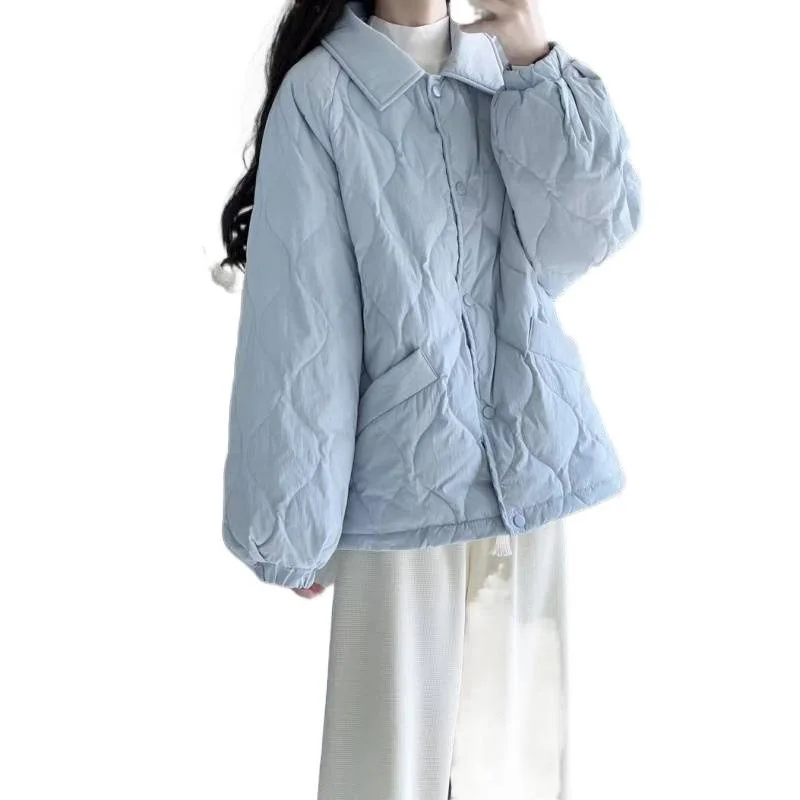 

Puffer Parkas Womens New Outerwear Furry Simple Casual Windproof Windbreaker Padded Long Sleeve Beige Down Korean Style Black GF