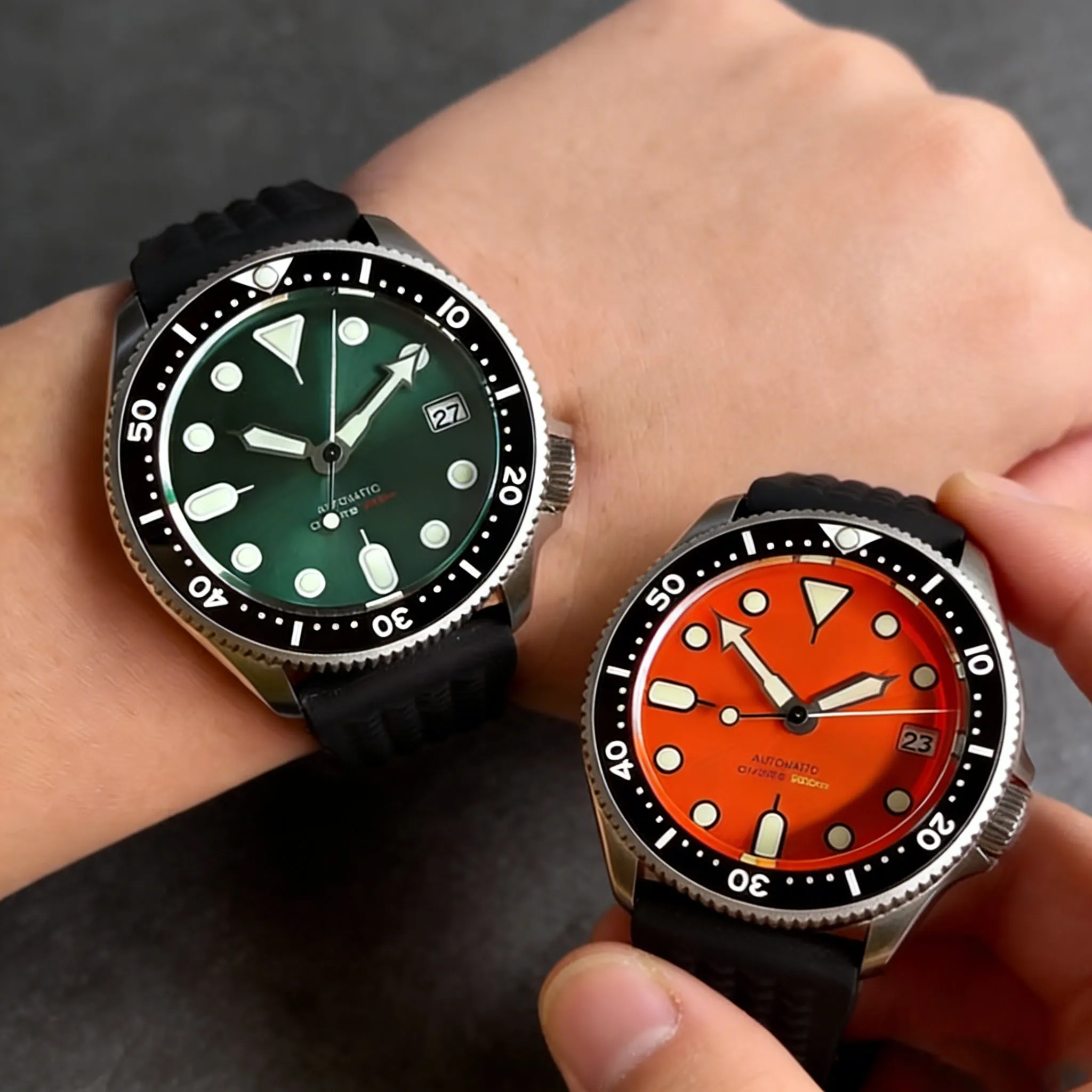 20BAR Waterproof Tandorio 37mm Sapphire Crystal Black/Blue/Orange Ceramic Diving Bezel NH35A Automatic Men Mechanical Watch