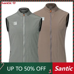 Santic New Cycling Vest Windproof Lightweight Cycling Vest Sleeveless Cycling Clothes for Men and Women WZ24C07048