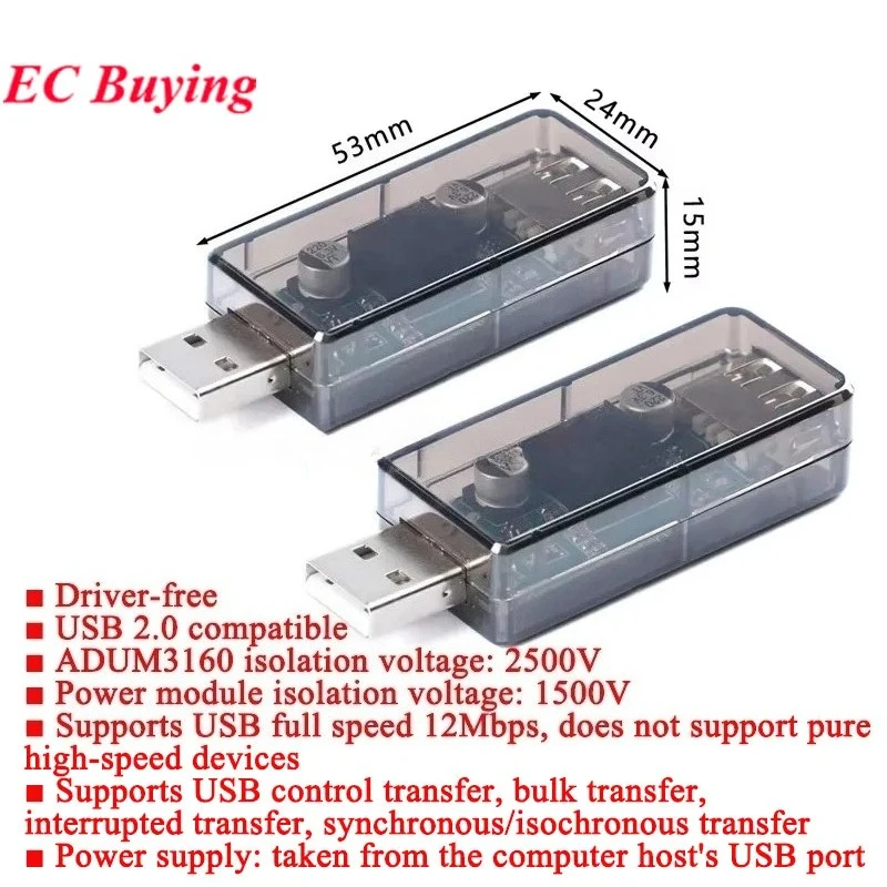1Pc-5Pcs ADUM3160 USB Power Isolation Board B0505S 1W Digital Signal Audio Isolator Module 1500V Compatible with USB2.0