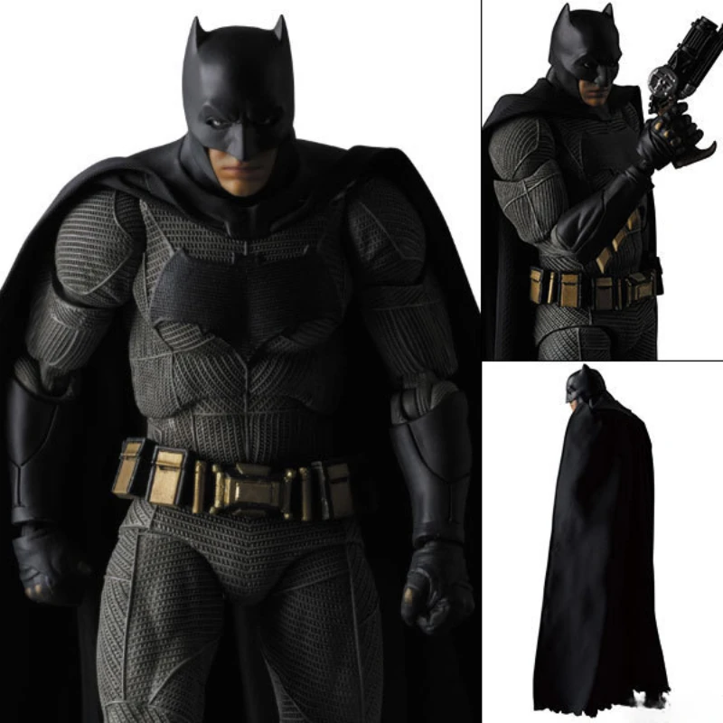 MAF017 Batman DC Justice League Bruce Wayne Articulated Moveable Changeable Head SHF Figure Model Toy Collection Doll Boy