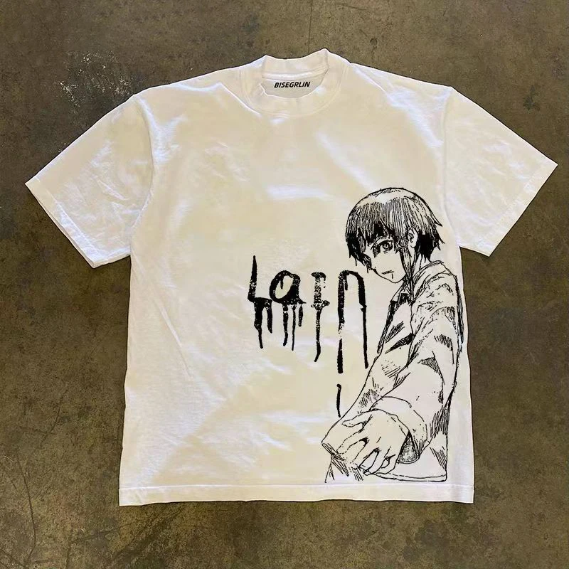 

2000s Hip Hop Men Streetwear Vintage T-Shirt Anime Graphic T Shirt Men Harajuku Cotton Casual Short Sleeve Loose Vintage Tops