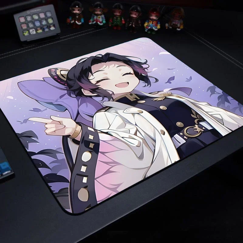 Demon Slayer-Tapis de jeu imperméable, Papillon Ninja, Polymères de souris, Anime, Coussin de table, Bureau, Esthétique, La, Accessoire informatique, 40x45