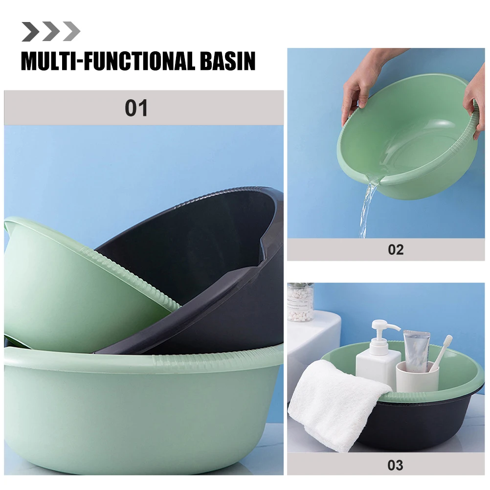 

2 Pcs Plastic Washbasin Laundry Multifunction Clothes Washing Bucket for Kitchen