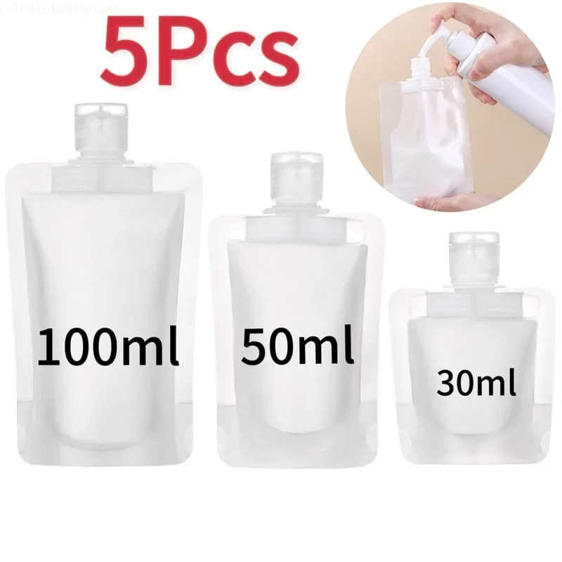 30/50/100ml Refillable Packaging Bags Travel Essentials Lotion Cosmetics Shampoo Shower Gel Portable Bags Makeup Fluid Bottles