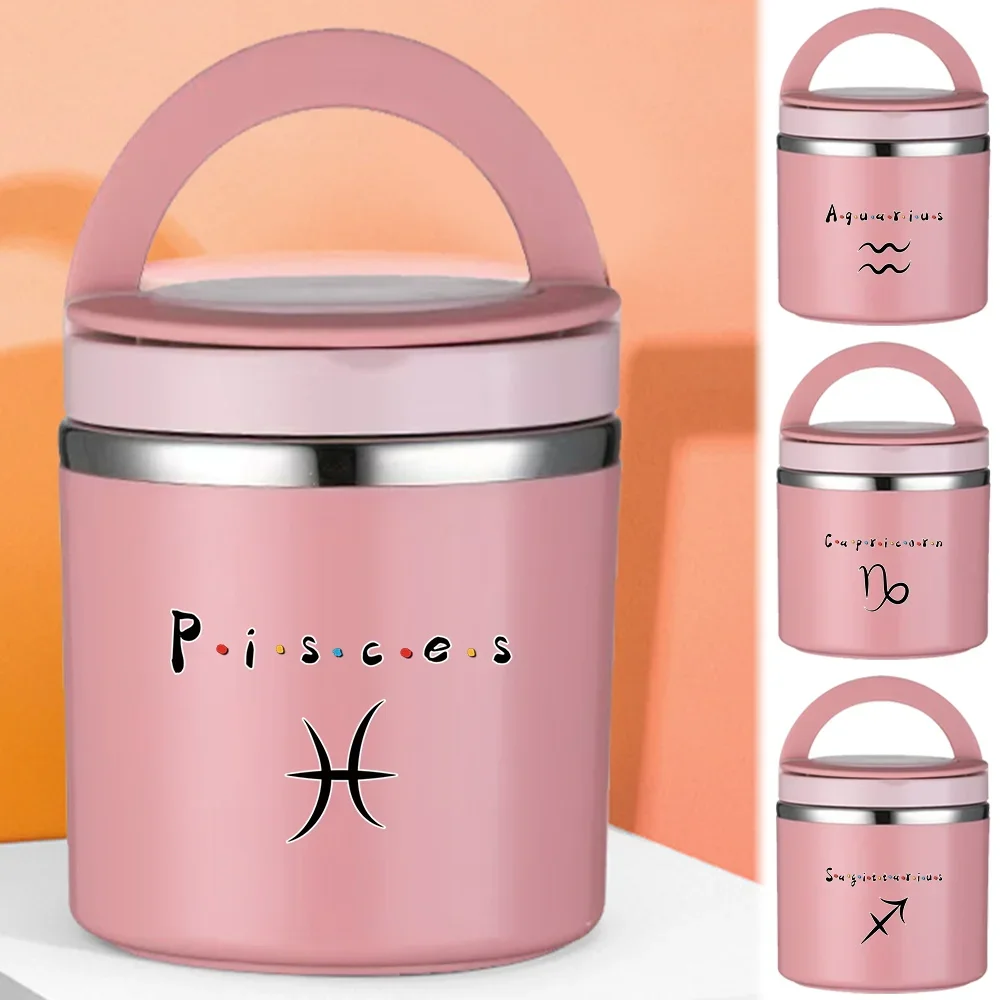 Single Layer Thermal Jar Insulated Soup Cup Children Students Office Bento Box Constellation Pattern Picnic Storage Lunch Box