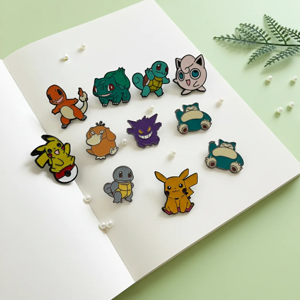 11 Pcs Pikachu Gengar Enamel Pins Set Creative Bandage Brooches for Backpack Clothes Personalized Metal Emblem Accessories Gift