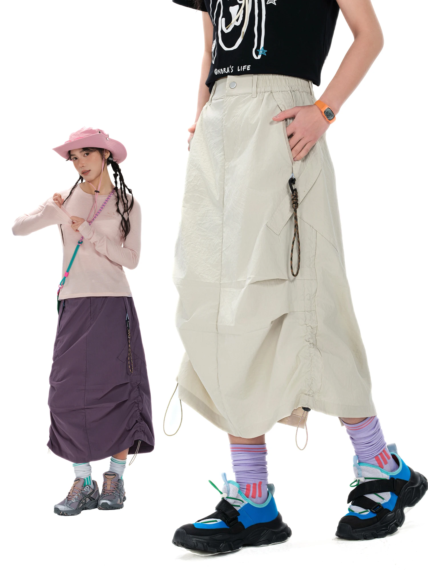 

Женская свободная рабочая юбка для улицы с регулируемым шнурком, плиссированная, средней длины, в стиле «парасоль»