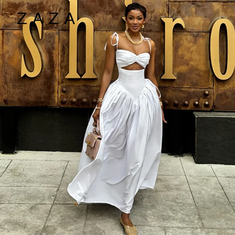 시크한 홀터넥 맥시 드레스, 하이웨이스트 슬림핏 A라인, 레이스업 파티 롱 드레스, 2025 여성 클럽 가운