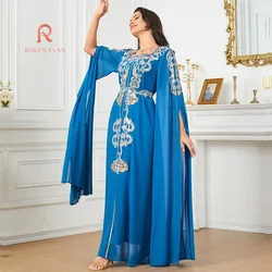 ROKEN EVAN 2024 The Middle East Dubai women's Muslim fashion robes big swing ultra long sleeve dress islamic clothing for women