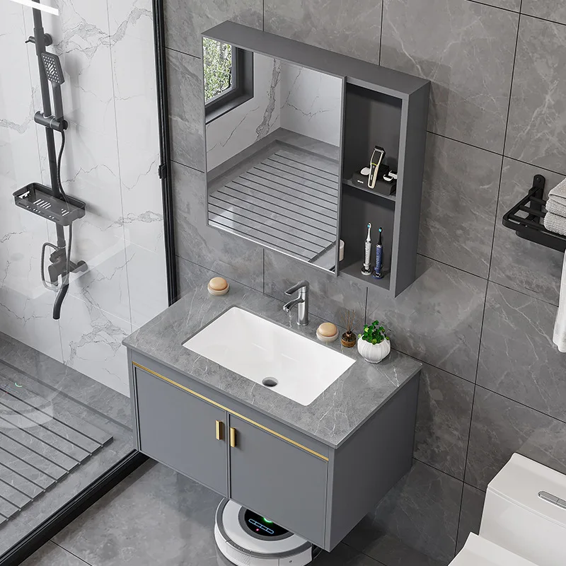 Gabinetes De baño De aleación De aluminio De panal, tocador moderno para Villa, gabinetes De baño, almacenamiento, muebles para el hogar, Gabinete De Baño Lsysg