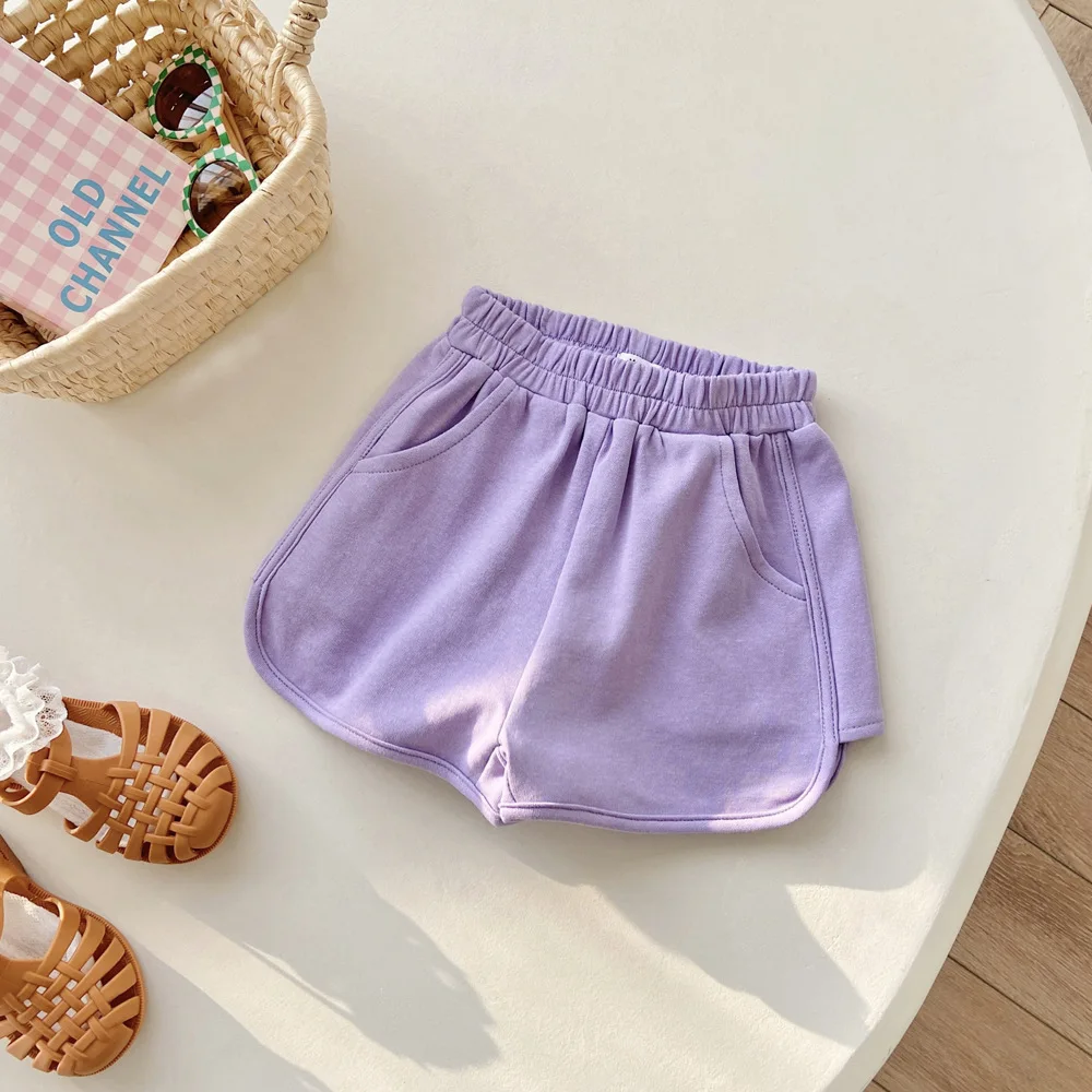 2-8T Summer Infant Cotton Girls Shorts Elegant Toddler Kid Short Pants Casual Plain Childrens Hot Pants Cute Childrens Trousers