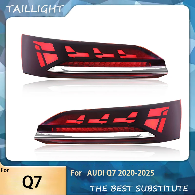 Car styling Tail Lights For Audi Q7 2020-2025 to new style full LED Tail Lamp Dynamic Turn Signal Light Tail Lamp Assembly