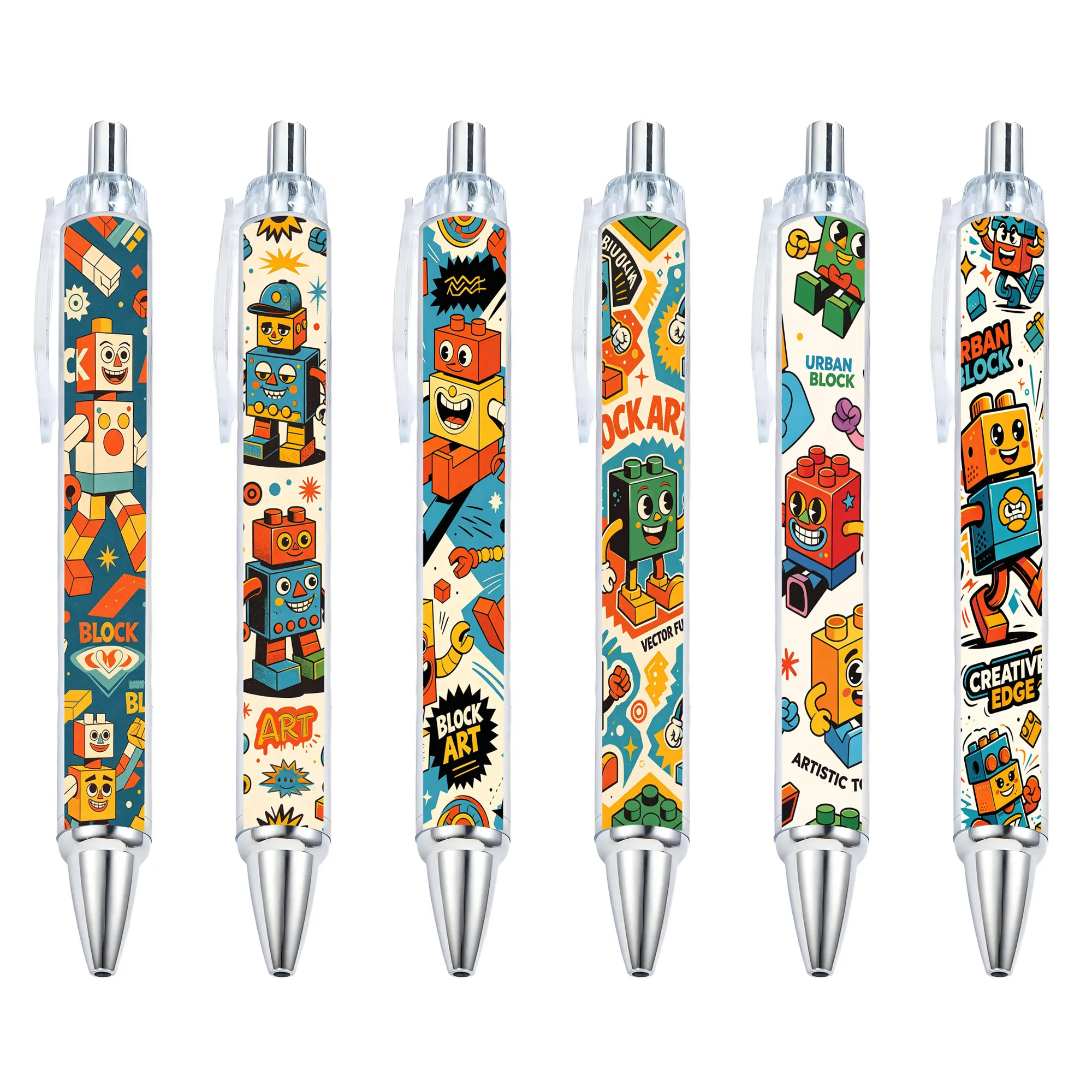 

12pcs Creative Building Blocks Styling Ballpoint Pen Game Series Special Press Pen Building Blocks Gift Pen