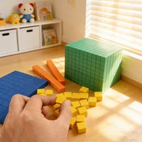 HUAHUAKids Juego de bloques matemáticos de plástico, Base Diez cubos de conteo, juego educativo completo HUAHUA