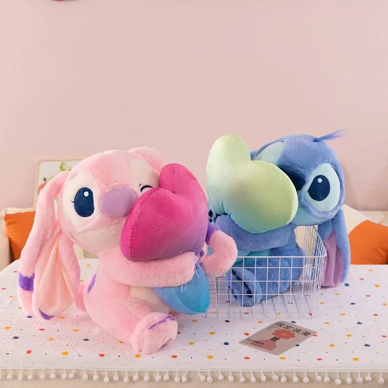 Disney Lilo & Stitch juguetes de peluche Kawaii muñeco de peluche Stitch almohadas de Ángel relleno 28-58cm regalos de Navidad de San Valentín novia