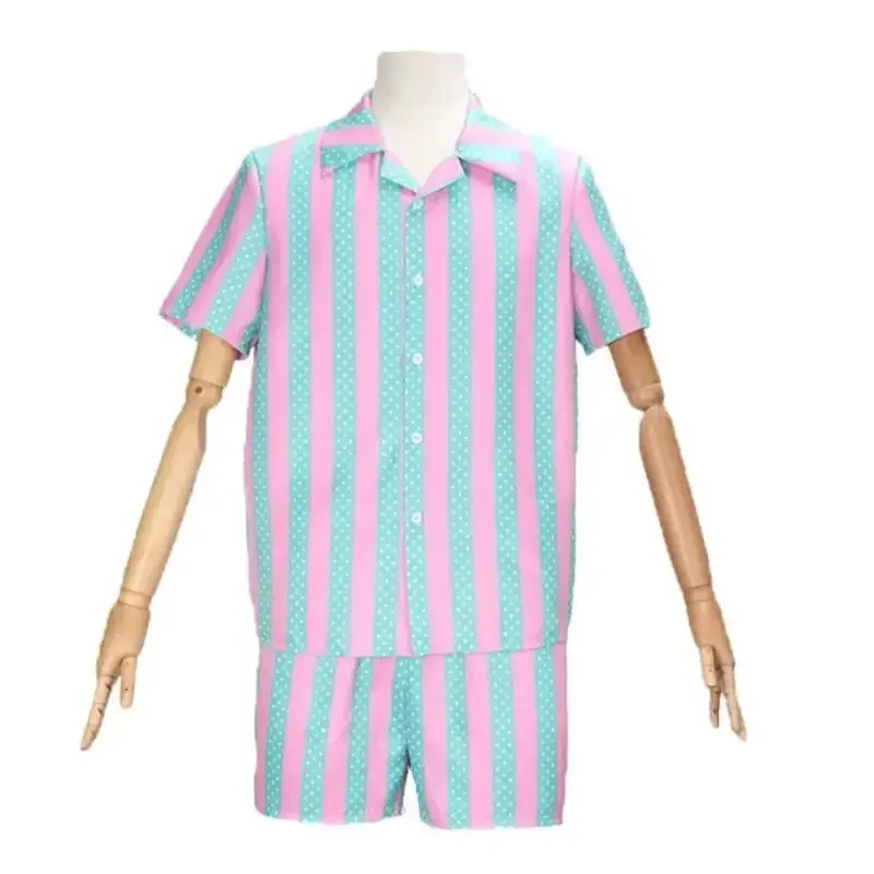 25COSCosplay Costume from the Movie Barbi Ken Ryan Gosling for Men, Hawaiian Shirt, Vacation Shorts, Outdoor Beach