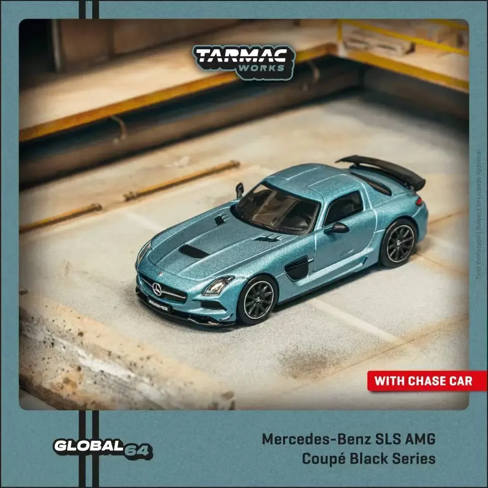 PreSale TW 1:64 Mercedes Benz SLS AMG Coupe Black Series Matte Blue Diecast Car Model Collection Miniature Toy Tarmac Works