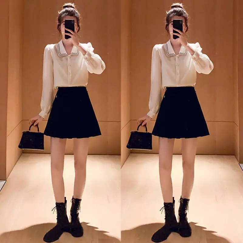 Spring/Summer New Korean Edition Academy Style Fashion Suit Women's Age Reducing Temperament Shirt Vest Three Piece Set