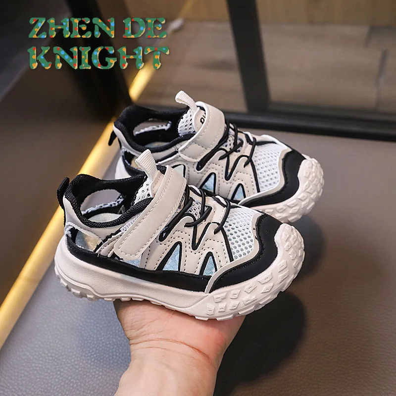 Boys Sports Shoes Mesh Breathable Hollow Shoes Girls Soft Bottom Sneakers Summer New Boys Shoes