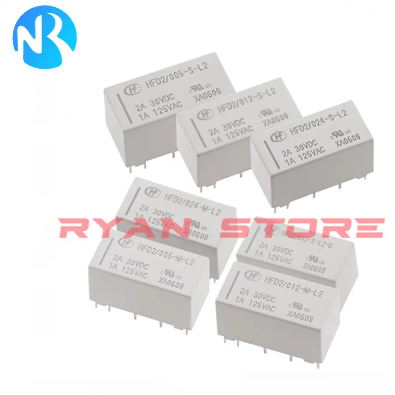 10PCS New Magnetic Relay HFD2 / 005 012 024 S M L2 D 1A 125VAC 8Pin 10Pin HFD2/005-S HFD2-012-S-LS HFD2 024 M HFD2-003-M-L2 DC5V