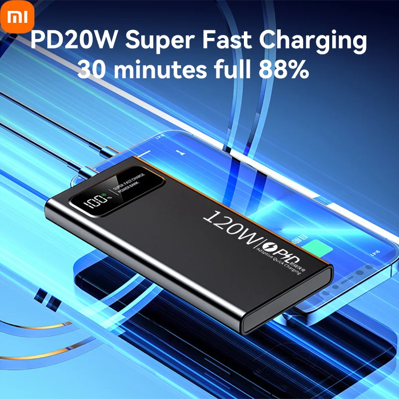 Xiaomi 120W Super Fast Charging Power Bank 50000mAh Large Capacity Mobile Powerbank  for Huawei Apple Xiaomi Samsung 2024 New