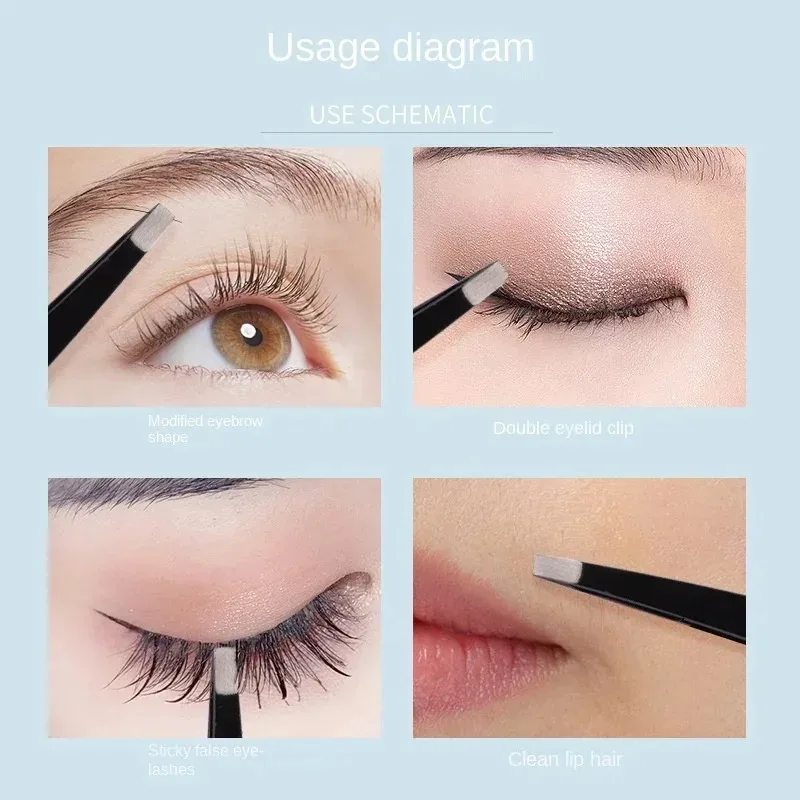 Nuove pinzette per sopracciglia in acciaio inossidabile Clip per sopracciglia angolata strumenti cosmetici per la depilazione estensione delle ciglia accessori per palpebre doppie