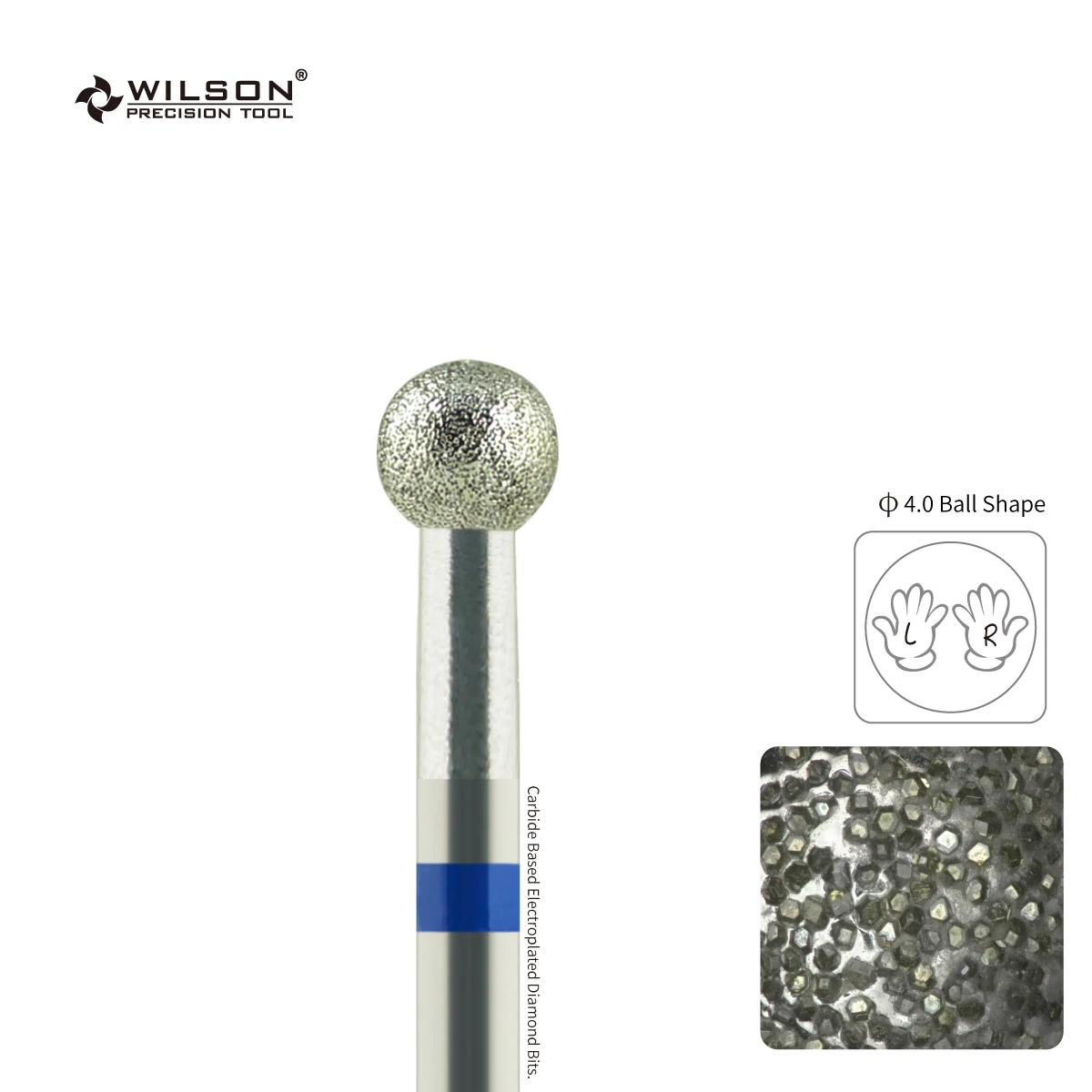 Ball Shape Diamond Bit With Tungsten Carbide Base HP Bur