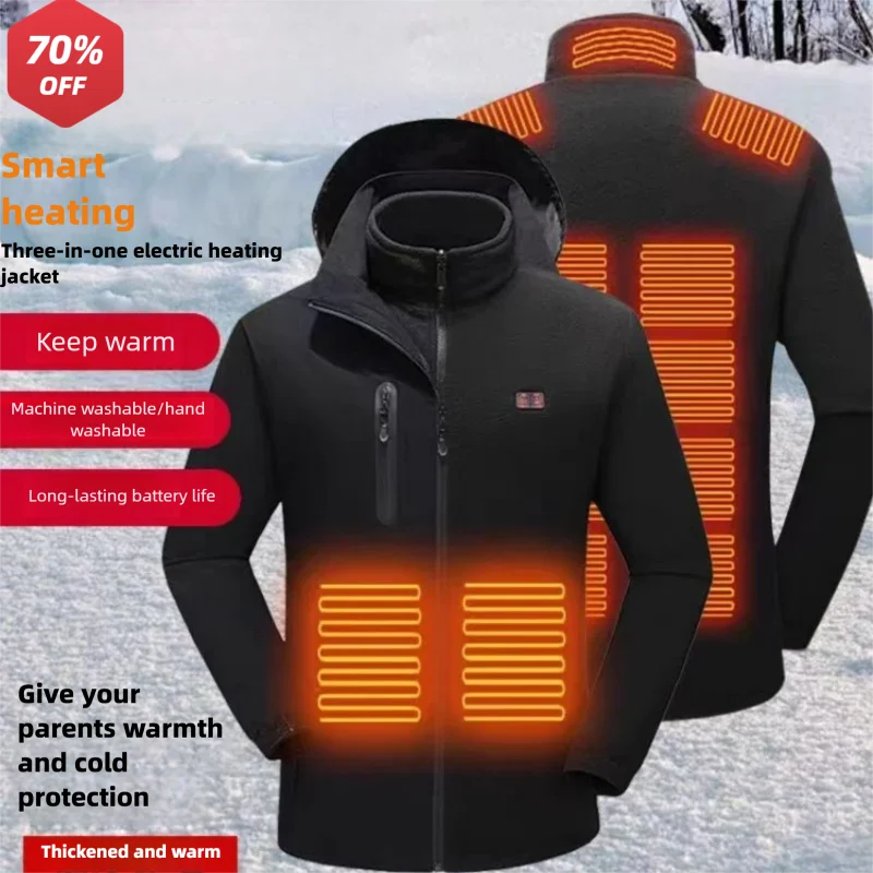 

8-Zone Heated Ski Jacket - Waterproof Windproof Thermal Parka with Carbon Heating Tech for Alpine Sports & Extreme