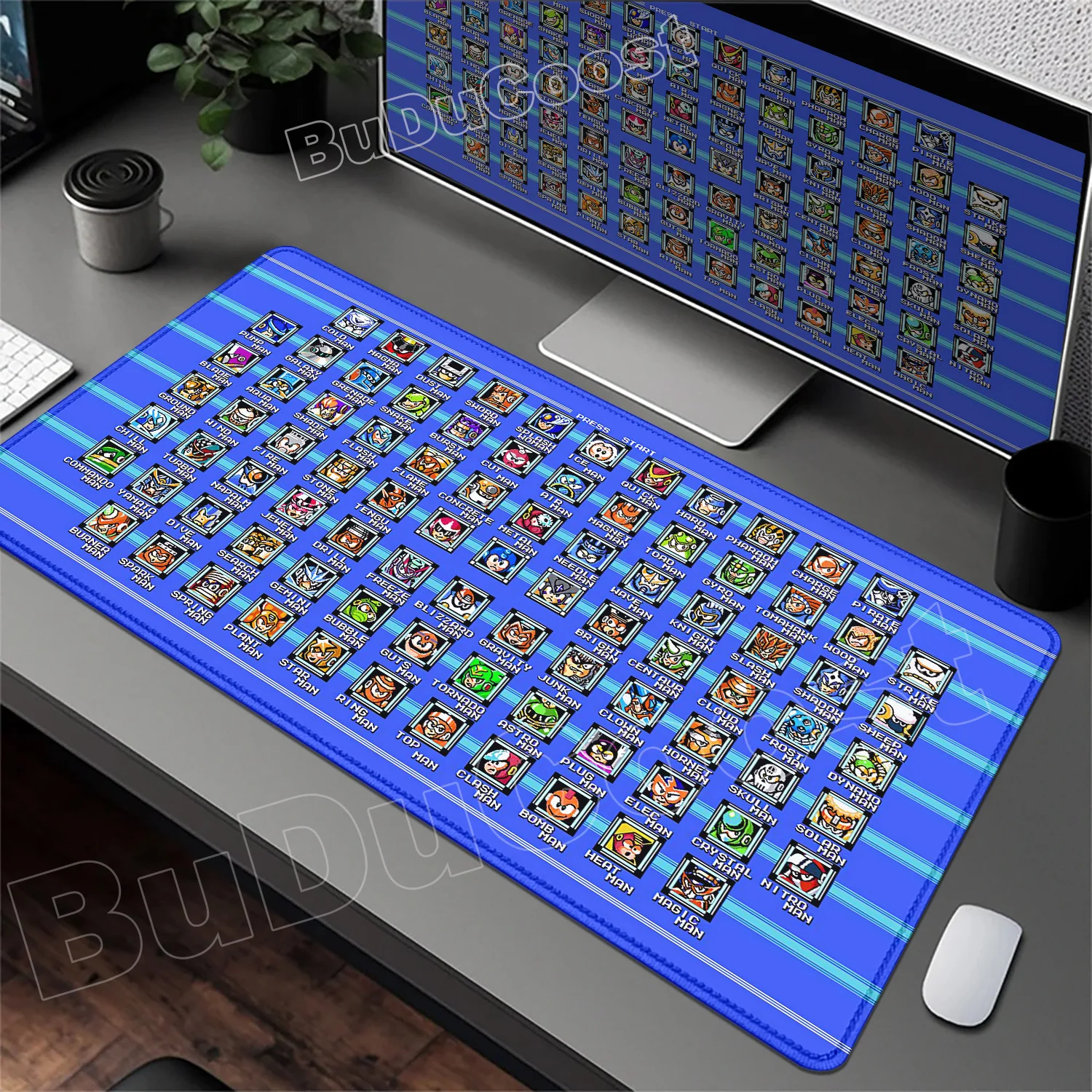 Many Size Gaming Mousepad Game Megaman Mouse Pad Desk Protector Rubber Mat Pc Accessories Deskmat Gamer Kawaii Cute Keyboard Pad