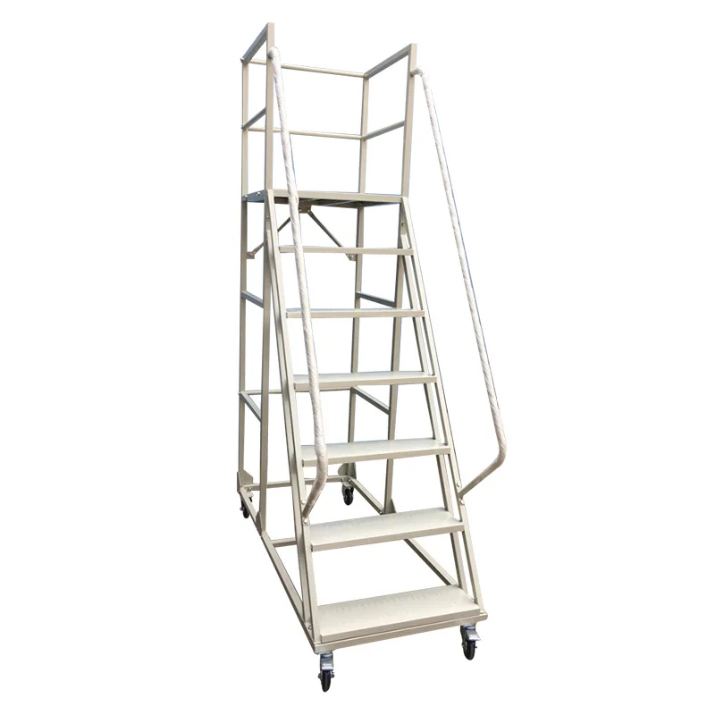 

Climbing ladder Warehouse climbing ladder 1.5 meters mobile platform climbing car with guardrail ladder Warehouse mobile